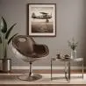 Buy Aviator Style Design Swivel Armchair - Upholstered in PU Brown 25622 - prices